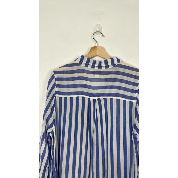 Vixbe Stitch Fix Horizontal Stripes Button Front Shirt Chest Pocket 3/4 Sleeve L - Picture 4 of 7